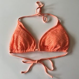 Orange Crochet Bikini Top